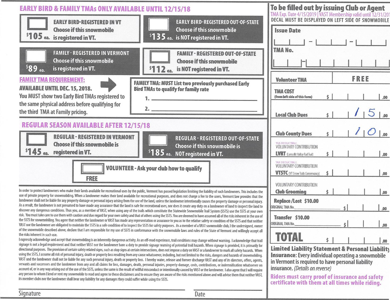 Chester Snowmobile Club VAST